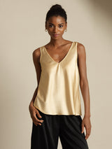 [Champagner] SilkSilky-DE Sleeveless V Neck Cami Top 004
