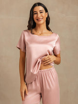 [Pfirsichhaut] SilkSilky-DE 19Momme Kurzärmelig Damen Pyjamas 003