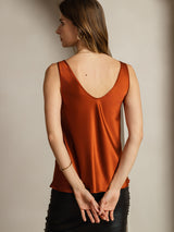 [Karamell] SilkSilky-DE Sleeveless V Neck Cami Top 003