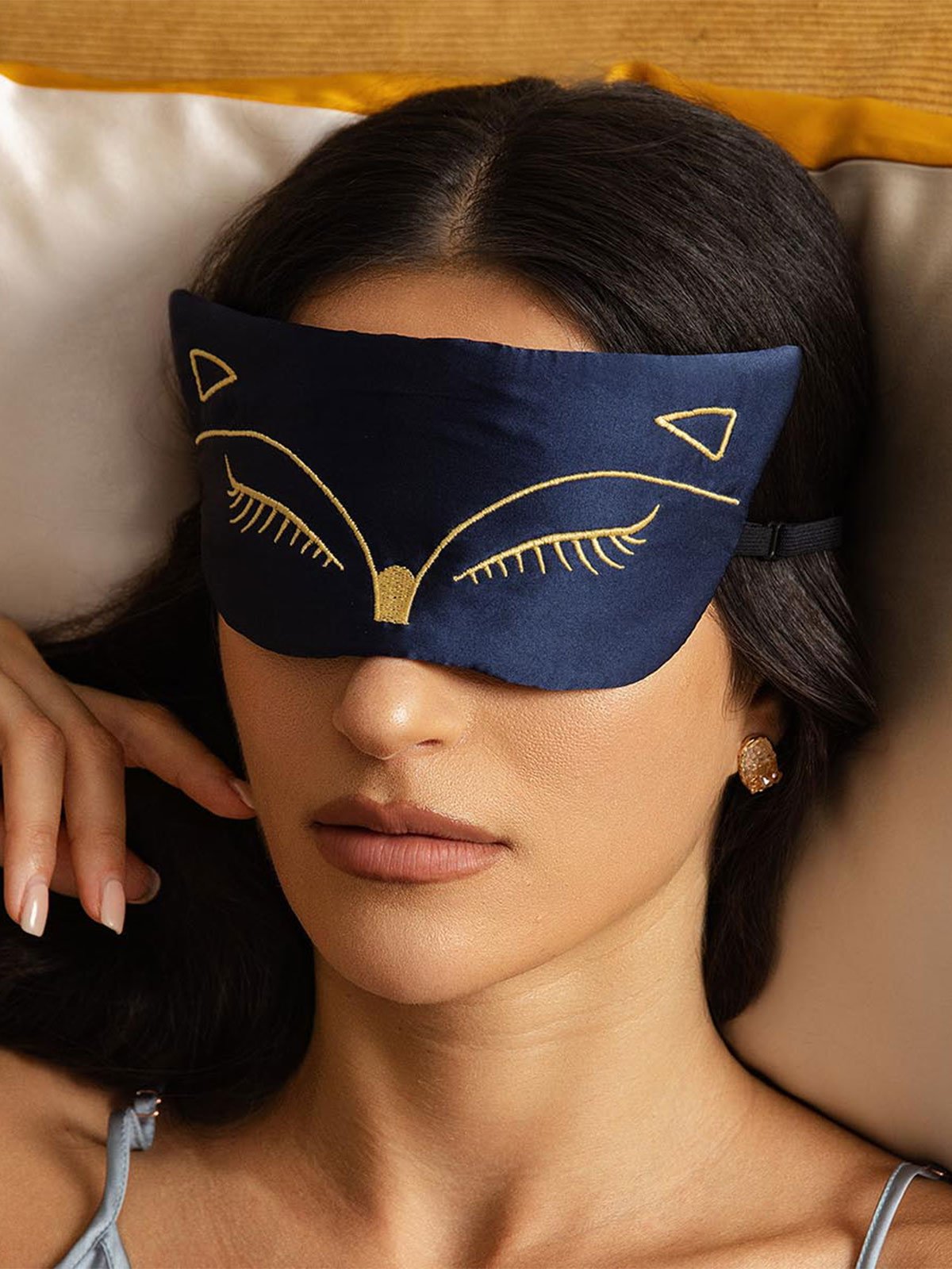 [Dunkelblau] SilkSilky-DE Reine Seide Eye Mask 004