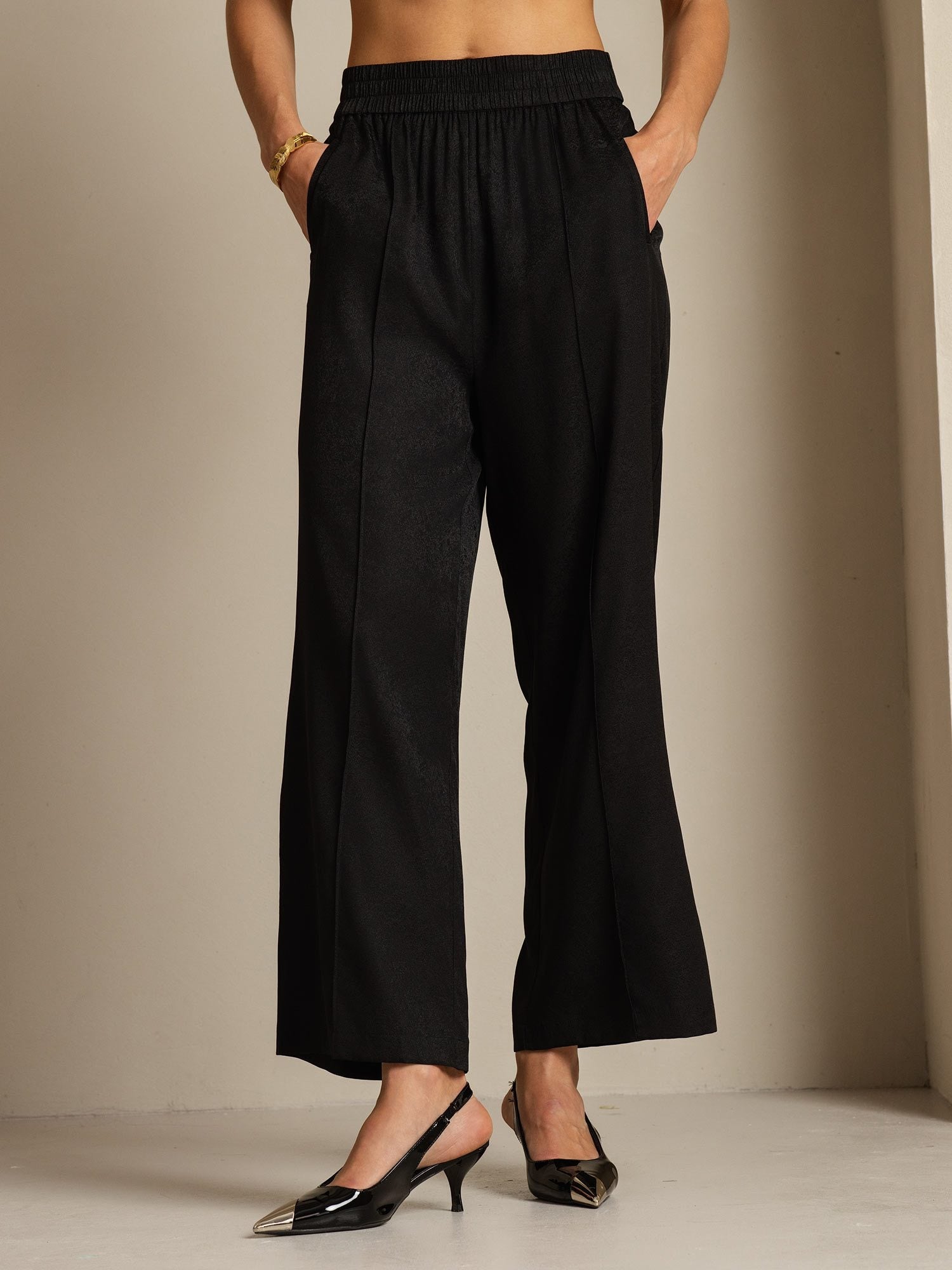 [Schwarz] SilkSilky-DE 22Momme Seide Womens Pants 006