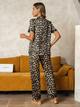 [Leopard] SilkSilky-DE Reine Seide Womens Pajamas 002