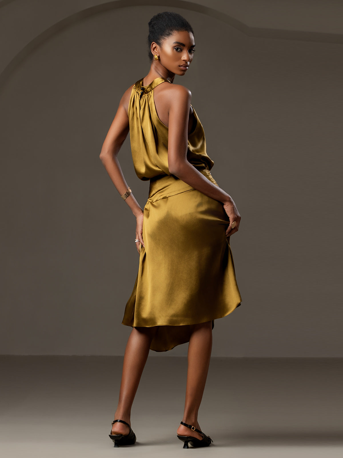 [Braun] SilkSilky-DE 19Momme Seide Skirt 002