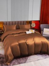 [Kaffee] SilkSilky-DE 22Momme Reine Seide Bedding Set 005,