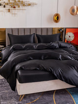 [Schwarz] SilkSilky-DE 19Momme Reine Seide Bedding Set 003