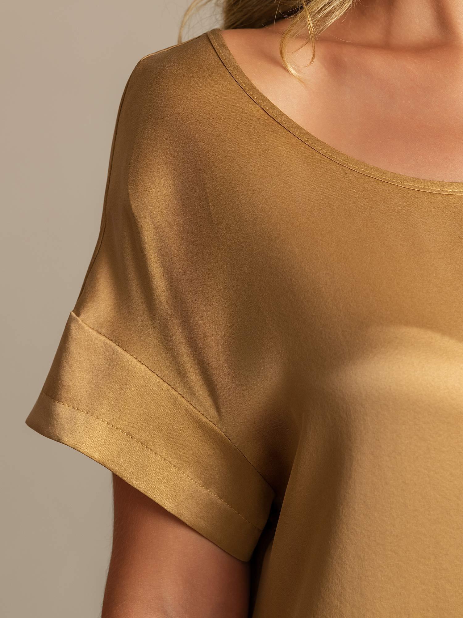 [Tan] SilkSilky-DE 19Momme Seide Nightgown 004