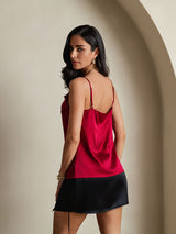 [Rotwein] SilkSilky-DE Spaghetti Strap Cami Top 002