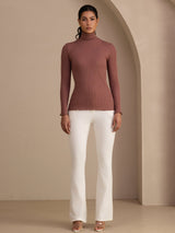 [Cameo Rose] SilkSilky-DE Long Sleeve Turtle Neck T-Shirt 007