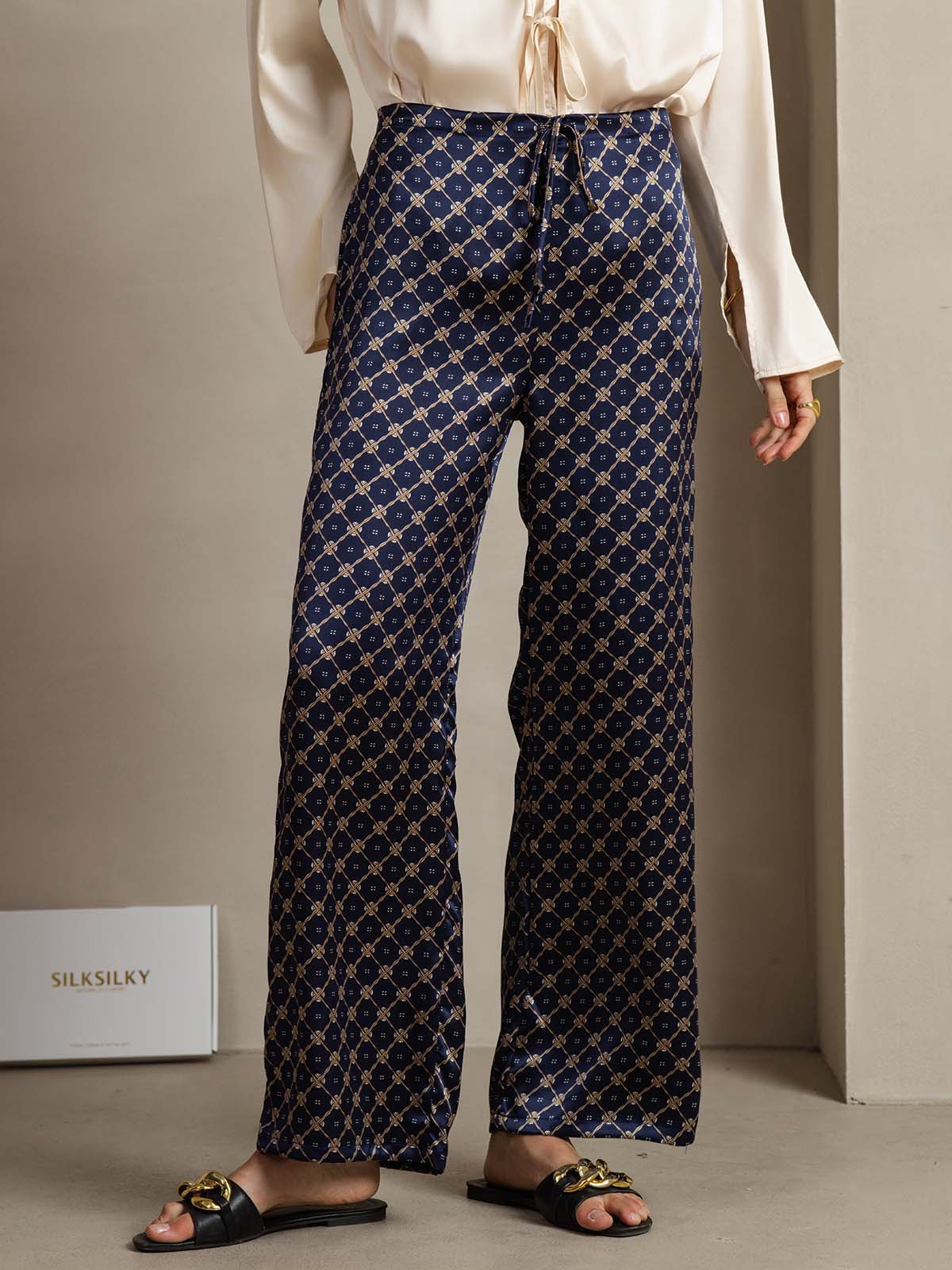 [Marine Kette] SilkSilky-DE 19Momme Seide Womens Pants 001