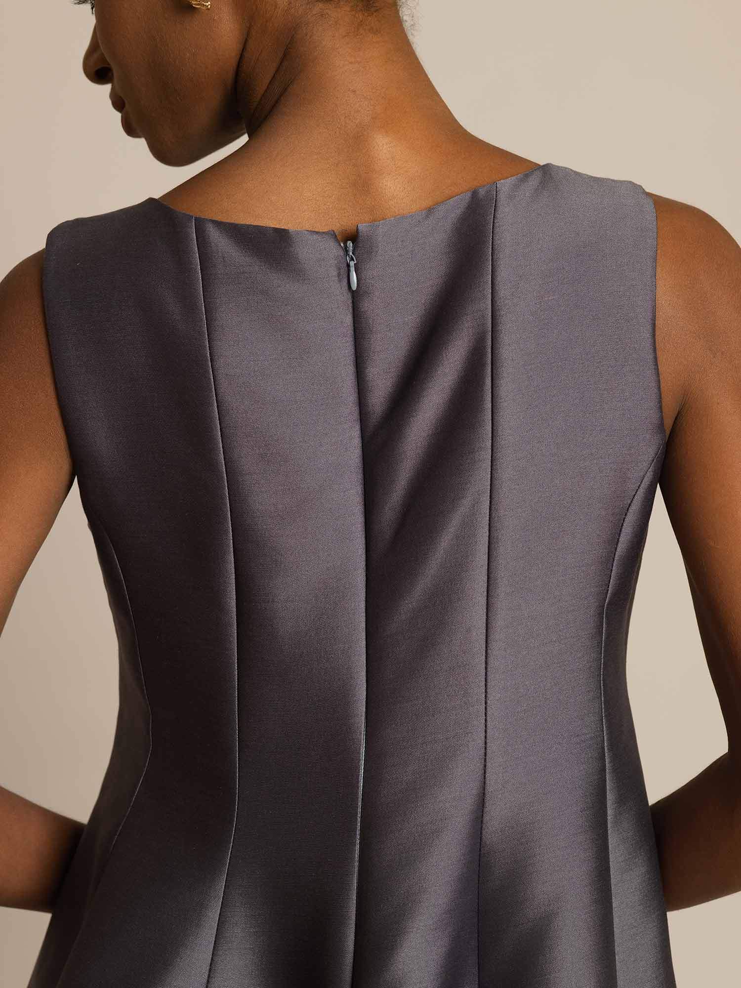 [Grau] SilkSilky-DE 32Momme Silk-Wool Blend Dress 004,