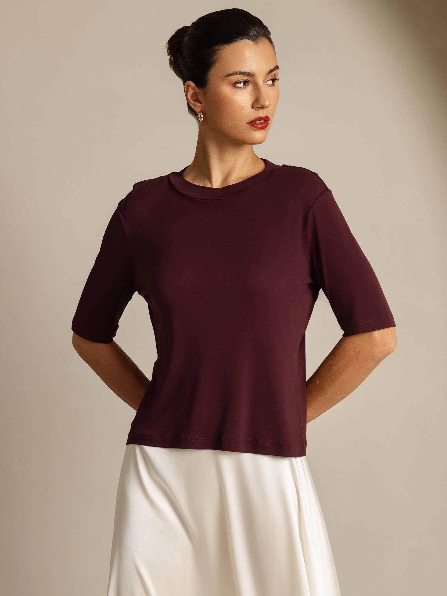 [Windsorwein] SilkSilky-DE Reine Seide Womens T-Shirt 001