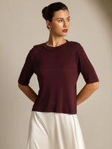 [Windsorwein] SilkSilky-DE Half Sleeve Crew-Ausschnitt T-Shirt 001