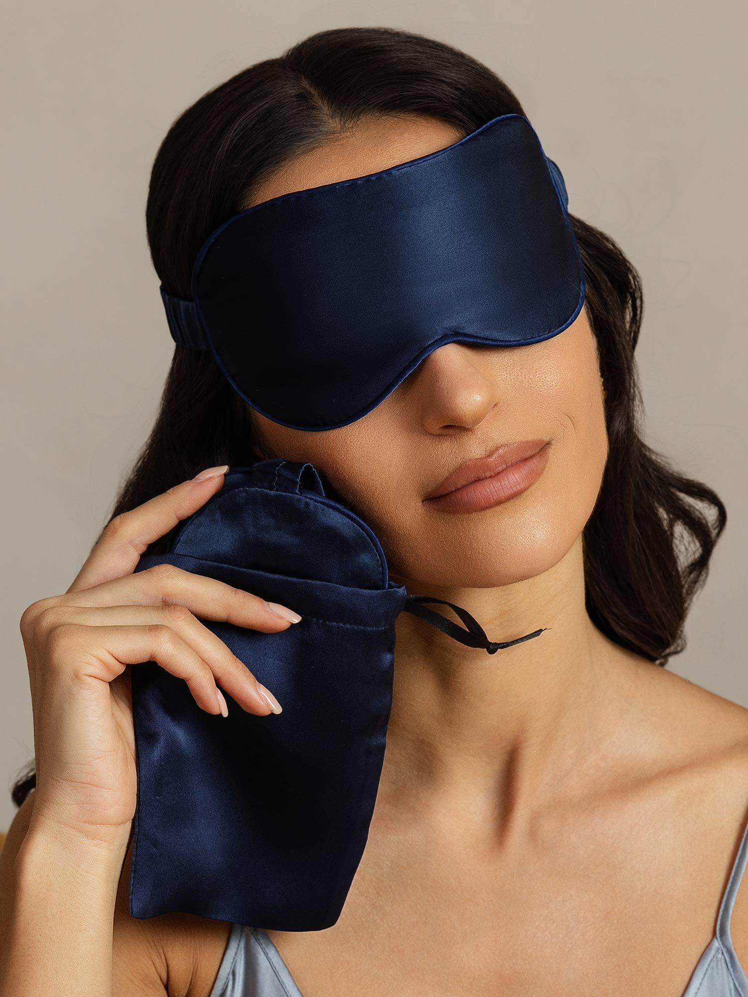 [Dunkelblau] SilkSilky-DE Reine Seide Eye Mask 002