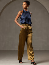 [Dunkelblau] SilkSilky-DE Sleeveless Halter T-Shirt 006