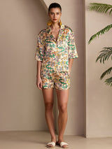 [Sand Krokodil] SilkSilky-DE Short Sleeve Notch Collar Damen Pyjamas 006