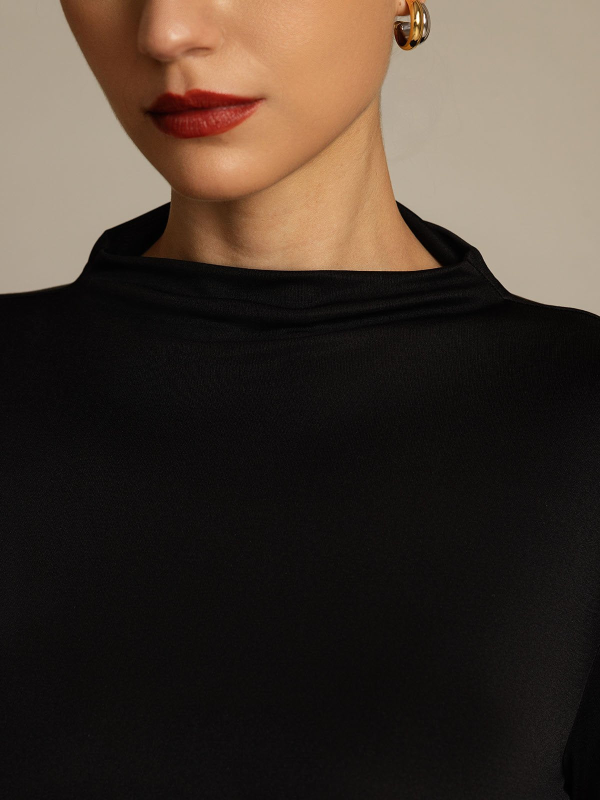 [Schwarz] SilkSilky-DE Reine Seide Womens T-Shirt 004