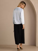[Hellblau] SilkSilky-DE Long Sleeve Blouse 002