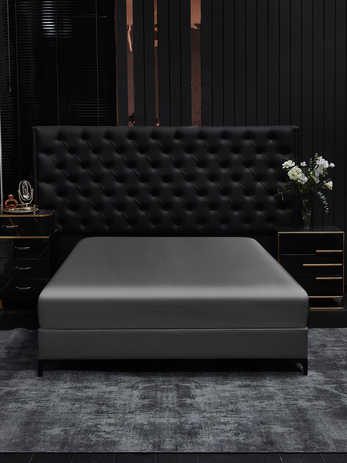 [Dunkelgrau] SilkSilky-DE 19Momme Reine Seide Sheet 002