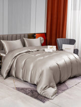 [Grau] SilkSilky-DE 22Momme Reine Seide Bedding Set 002,