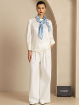 [Hellblau] SilkSilky-DE Pure Silk Scarf 003