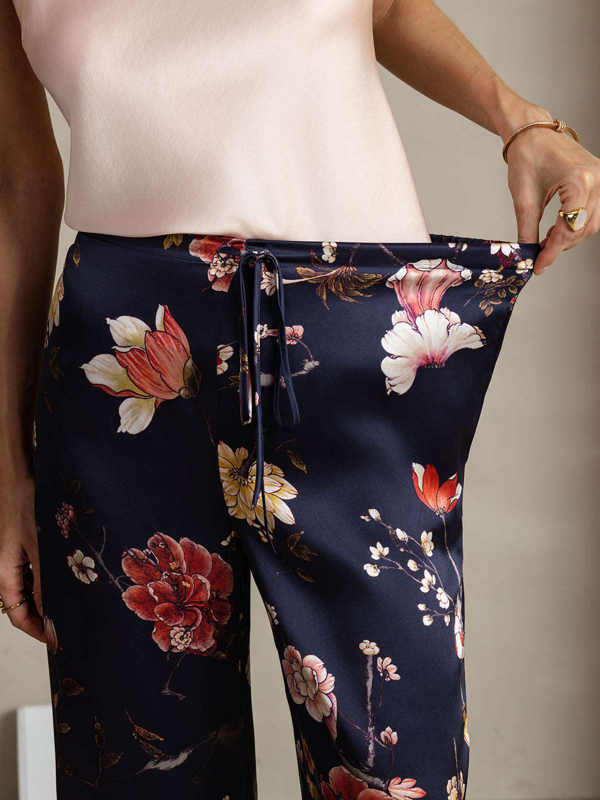 [Marine Blumen] SilkSilky-DE 19Momme Seide Womens Pants 004