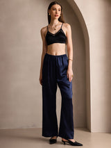 [Dunkelblau] SilkSilky-DE 19Momme Seide Womens Pants 008,