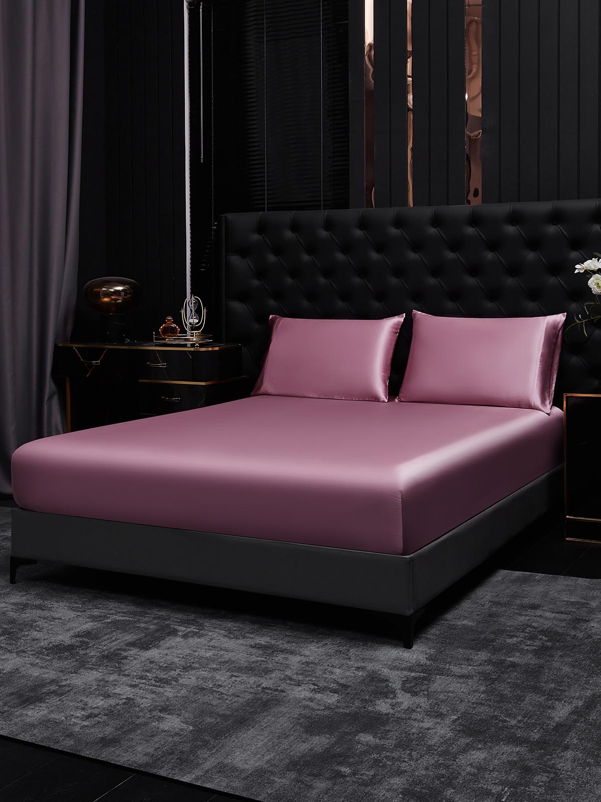 [Mauve Orchidee] SilkSilky-DE 19Momme Reine Seide Bedding Set 001