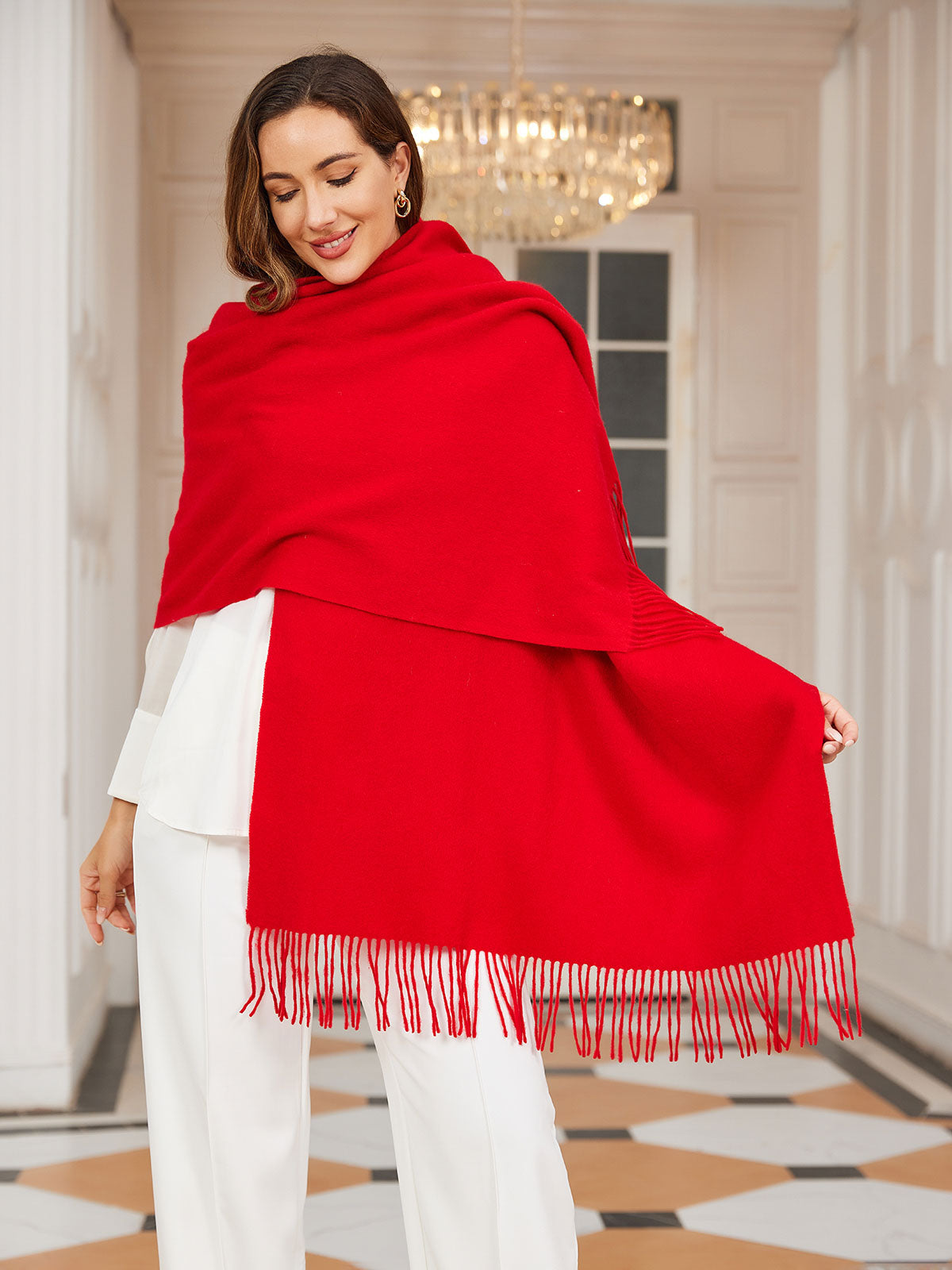 [Rot] SilkSilky-DE Wolle Scarf 001