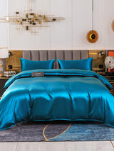 [König Blau] SilkSilky-DE 19Momme Bettwäsche Sets 002