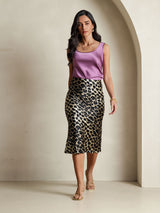 [Leopard] SilkSilky-DE 19Momme Reine Seide Skirt 006,