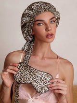 SilkSilky-DE Reine Seide Sleep Cap Leopard 003