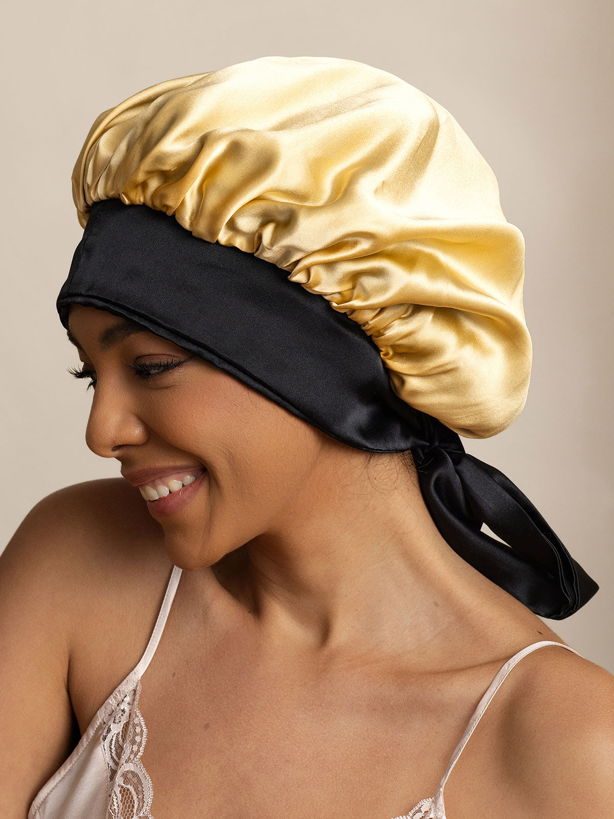 SilkSilky-DE Reine Seide Sleep Cap Champagner 005