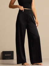 [Schwarz] SilkSilky-DE 19Momme Seide Womens Pants 007