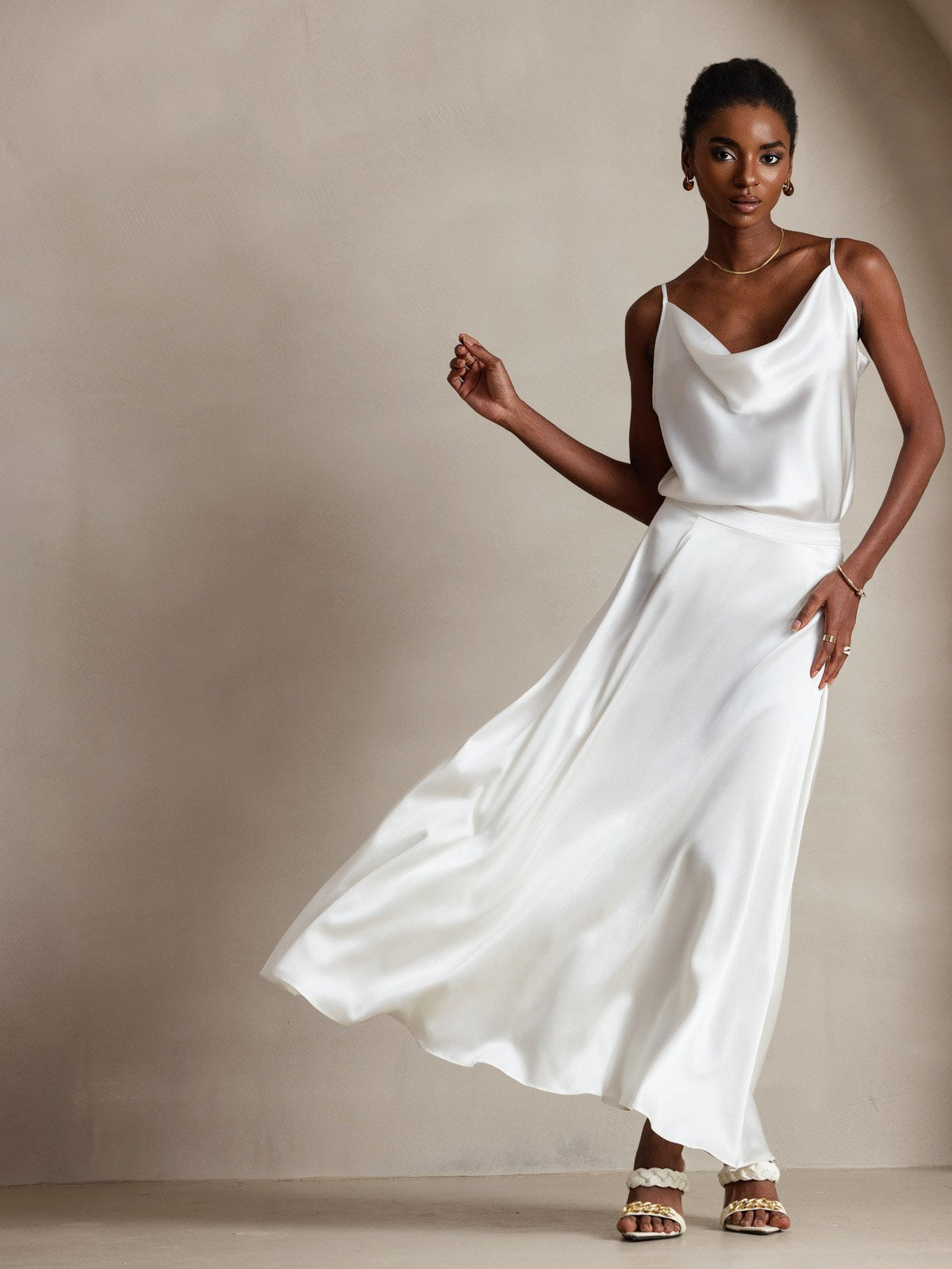 [Weiß] SilkSilky-DE 19Momme Seide Camisoles 006