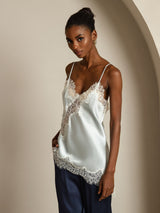 [Hellblau] SilkSilky-DE Spaghetti Strap V Neck Cami Top 006