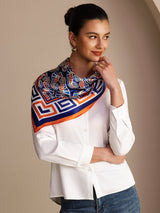 [Marineblaues Seepferdchen] SilkSilky-DE Scarf 004