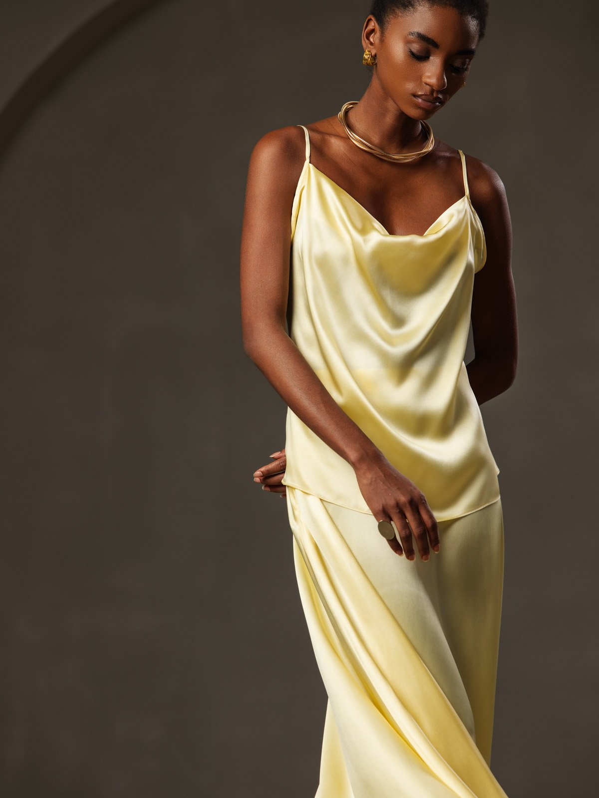 [Gelb] SilkSilky-DE 19Momme Seide Camisoles 001