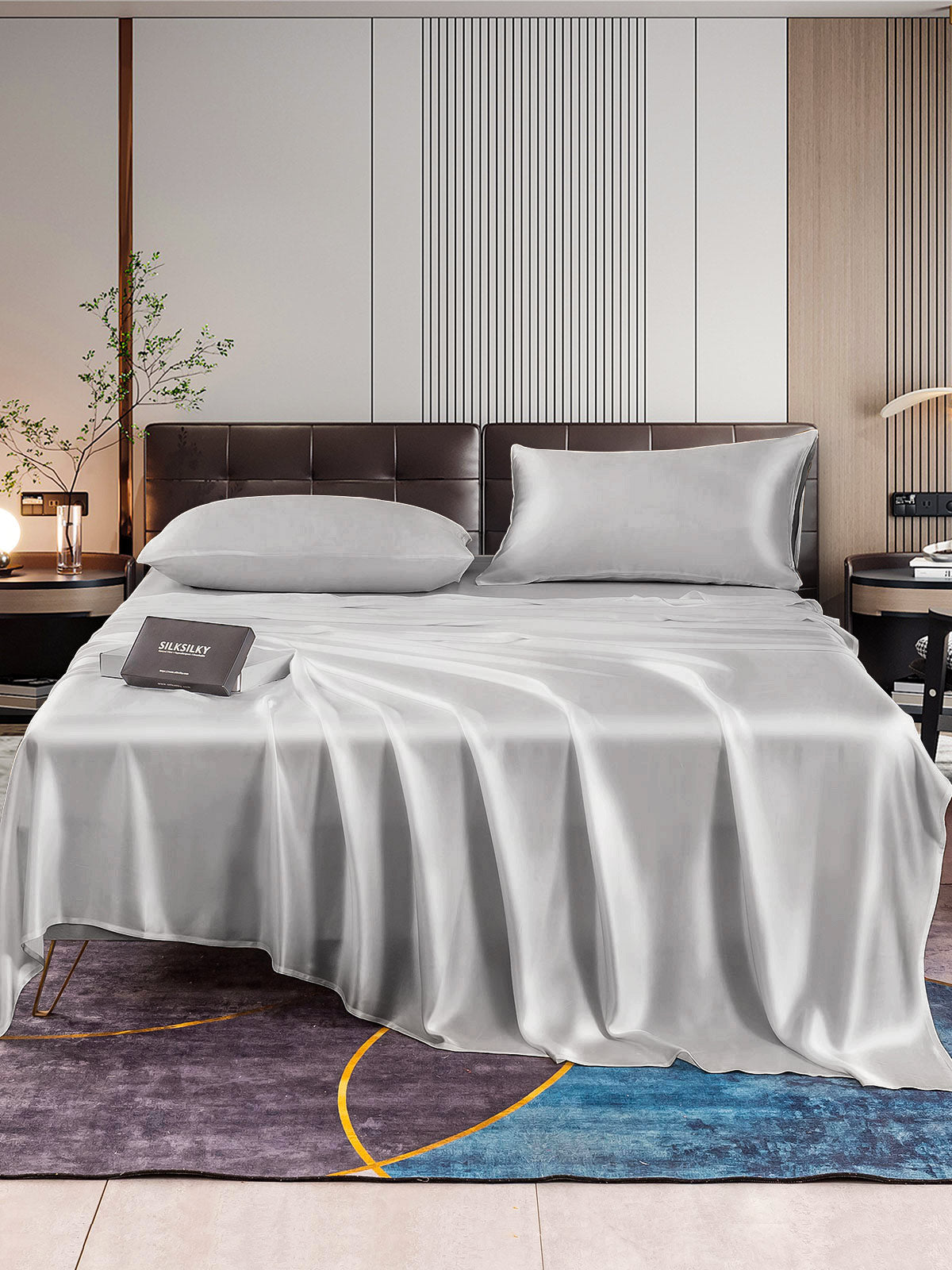 [Silber] SilkSilky-DE 22Momme Reine Seide Bedding Set 001