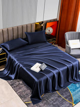 [Dunkelblau] SilkSilky-DE 22Momme Reine Seide Bedding Set 002,