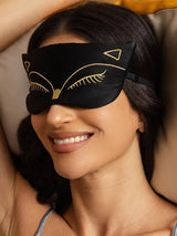 [Schwarz] SilkSilky-DE Reine Seide Eye Mask 002