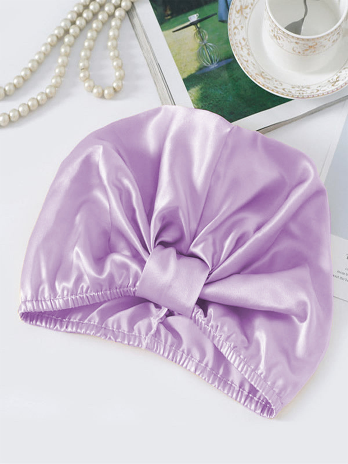 [Lavendel] SilkSilky-DE Reine Seide Sleep Cap 002,