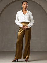 [Braun] SilkSilky-DE 19Momme Seide Womens Pants 003