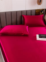 [Rotwein] SilkSilky-DE 19Momme Bettwäsche Sets 006