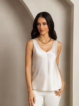 [Hellgrau] SilkSilky-DE Sleeveless V Neck Cami Top 001