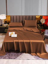 [Kaffee] SilkSilky-DE 22Momme Reine Seide Bedding Set 005,