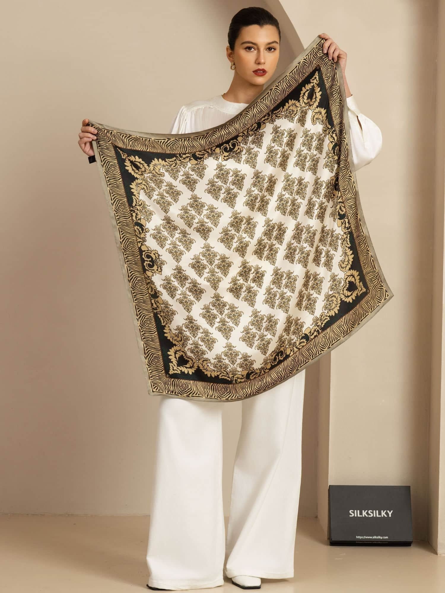 [P109] SilkSilky-DE Pure Silk Scarf 004