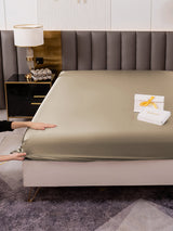 [Khaki] SilkSilky-DE 19Momme Spannbettlaken 005