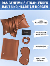 [Kaffee] SilkSilky-DE 19Momme Reine Seide Pillowcase Set 002