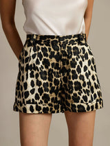 [Leopard] SilkSilky-DE 19Momme Seide Womens Shorts 001