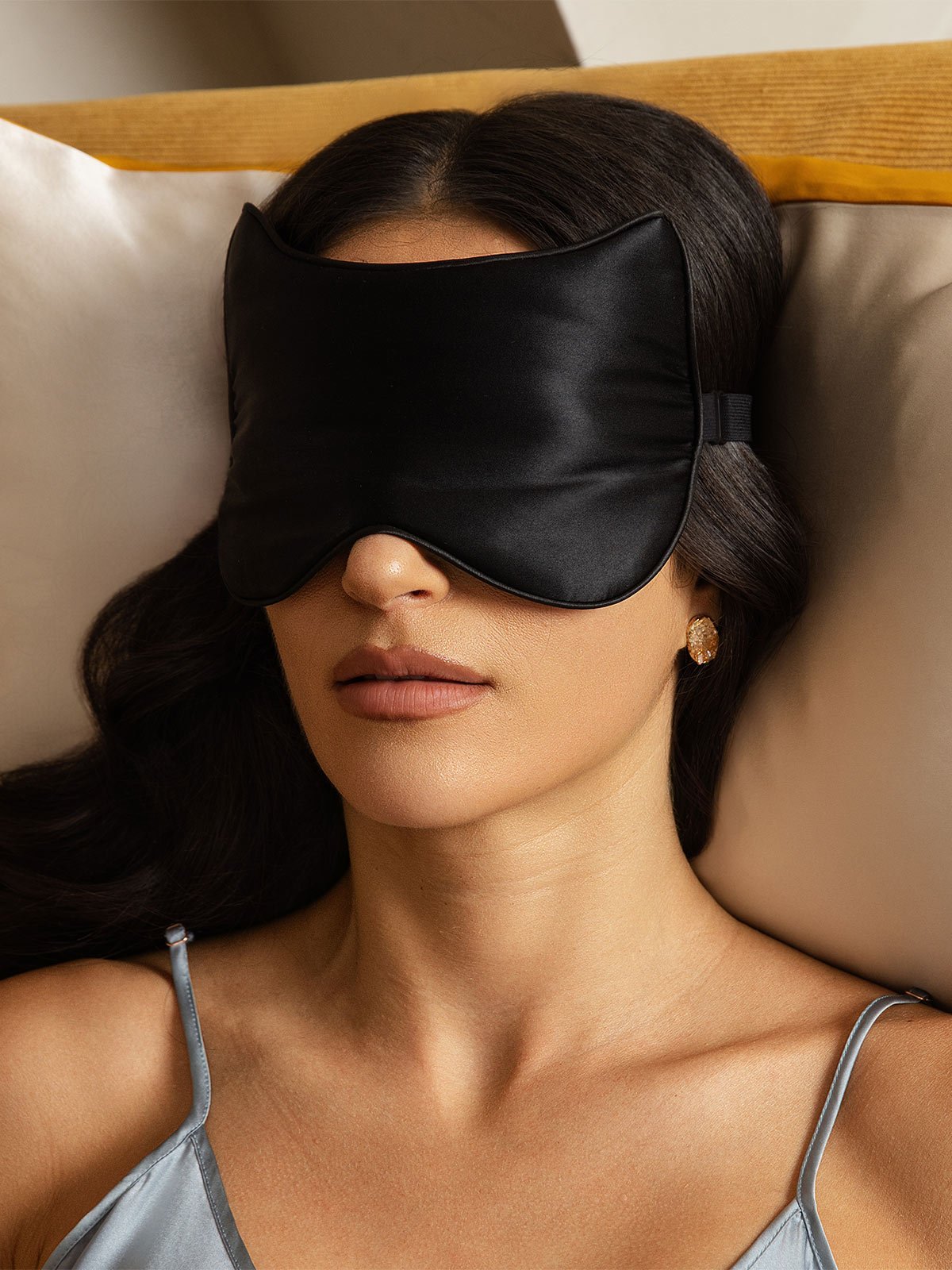 [Schwarz] SilkSilky-DE Reine Seide Eye Mask 005